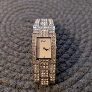 D&G Silver Women's Watch with Crystal Accents